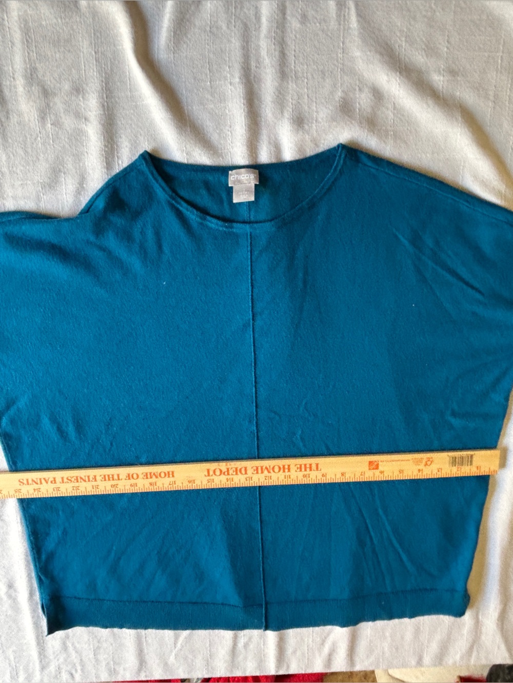 Chico's Teal Scoop Neck Lightweight Sweater ~ Chico’s Size 2/Women’s 12 - Picture 5 of 11